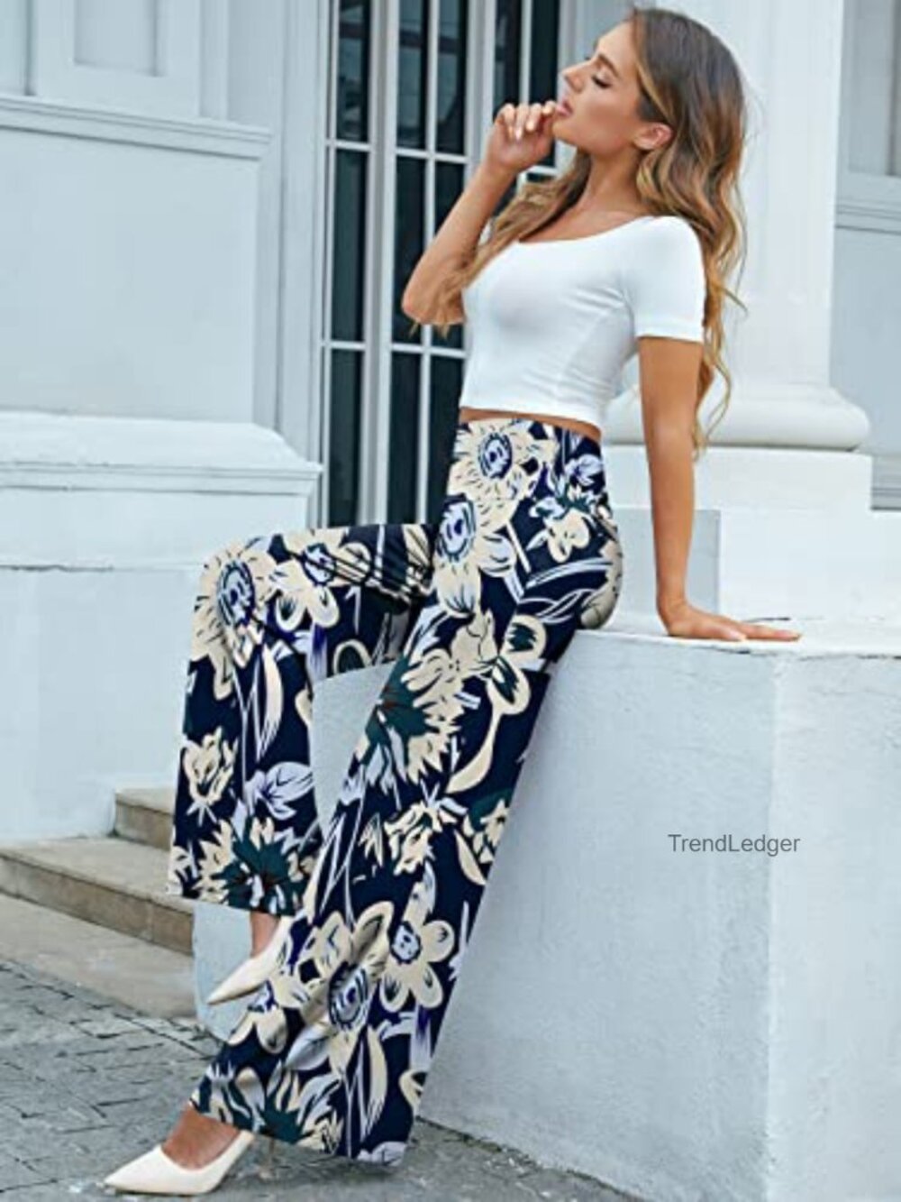 Wide Leg Flowy Pants High Waisted Casual Palazzo - Picture 3 of 7